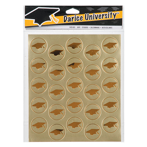 Graduation Stickers for Envelopes, Self Adhesive Gold Decals (1.5