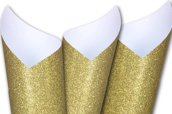 Heavyweight Gold Glitter Card Stock Paper for holiday paper crafts -  CutCardStock