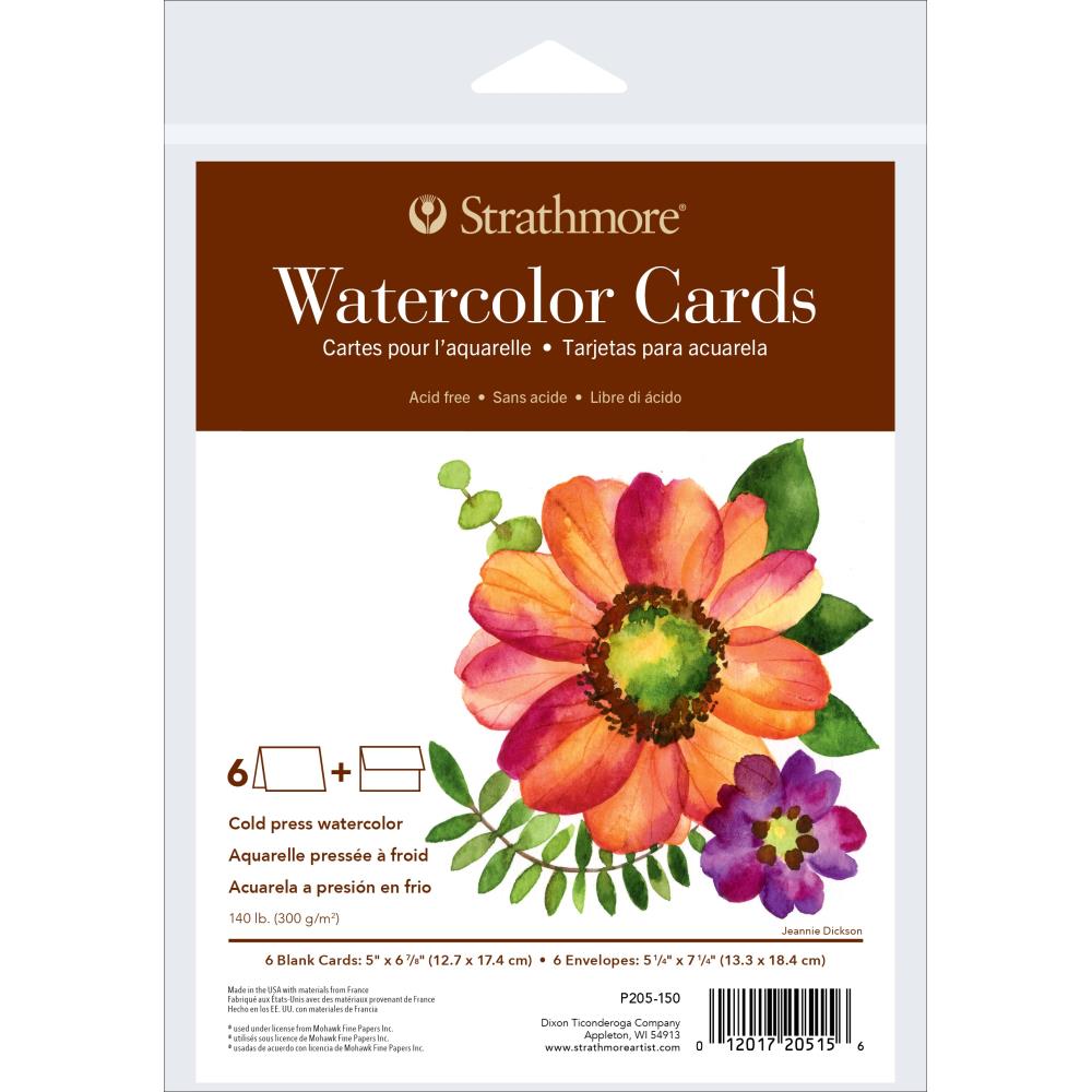 Strathmore Watercolor Cards and envelopes - Full size cards - 6 pack