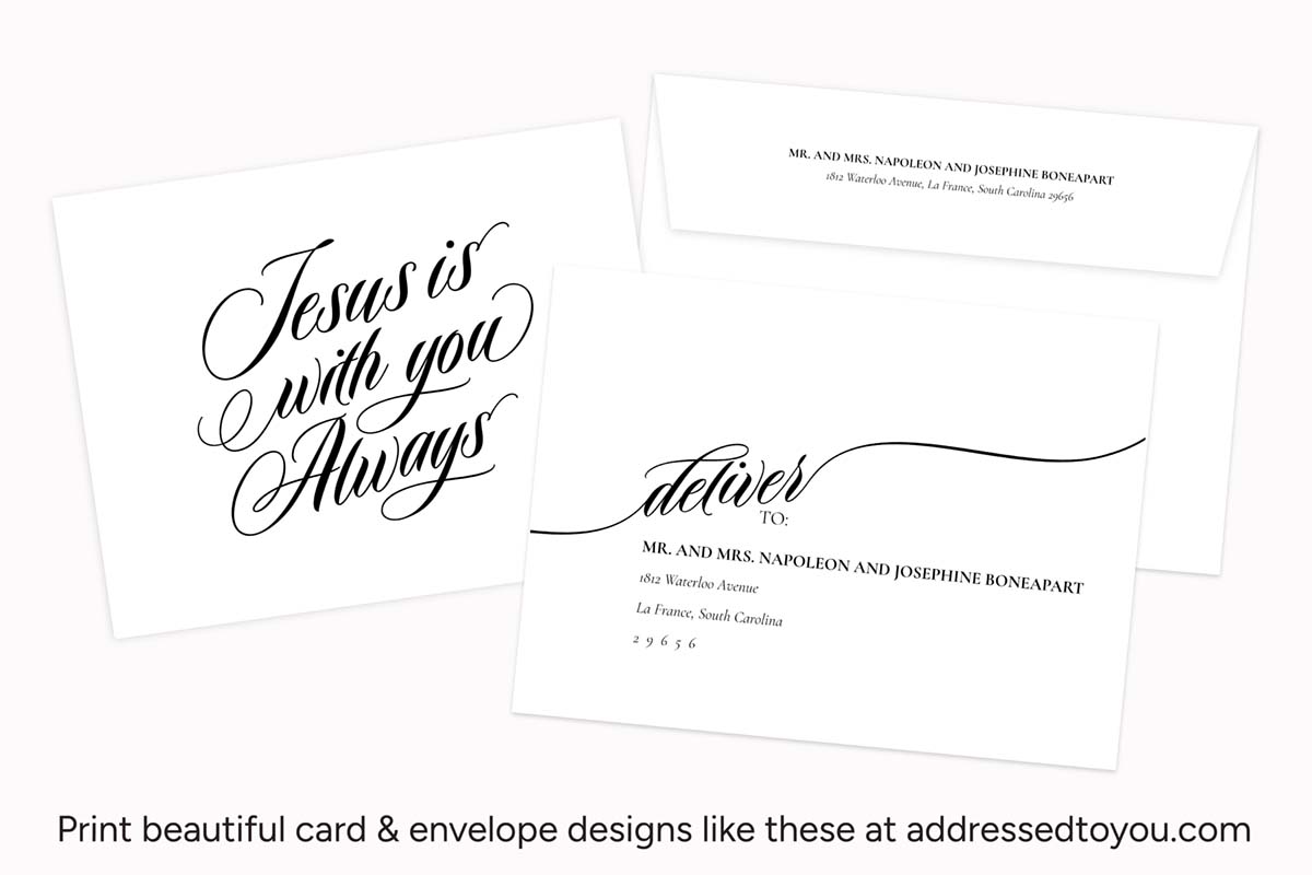 AddressedToYou WHITE A-2 4.25&quot; x 5.5&quot; Folded Cards + Matching Envelopes