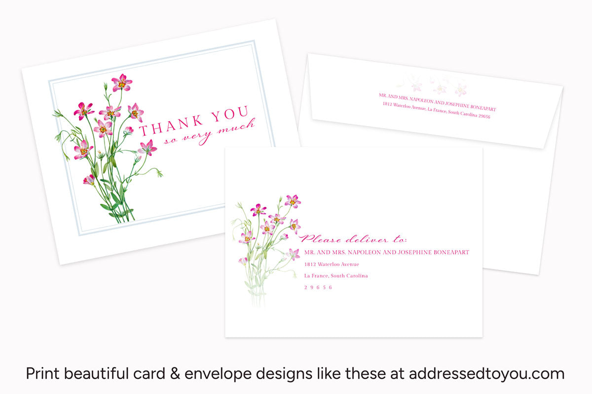 AddressedToYou WHITE A-2 4.25&quot; x 5.5&quot; Folded Cards + Matching Envelopes