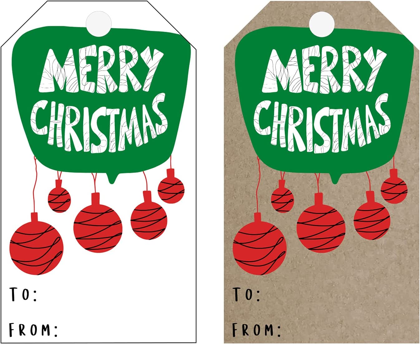 Holiday Gift Tags in Pink Christmas Tree, Personalized Gift Tags