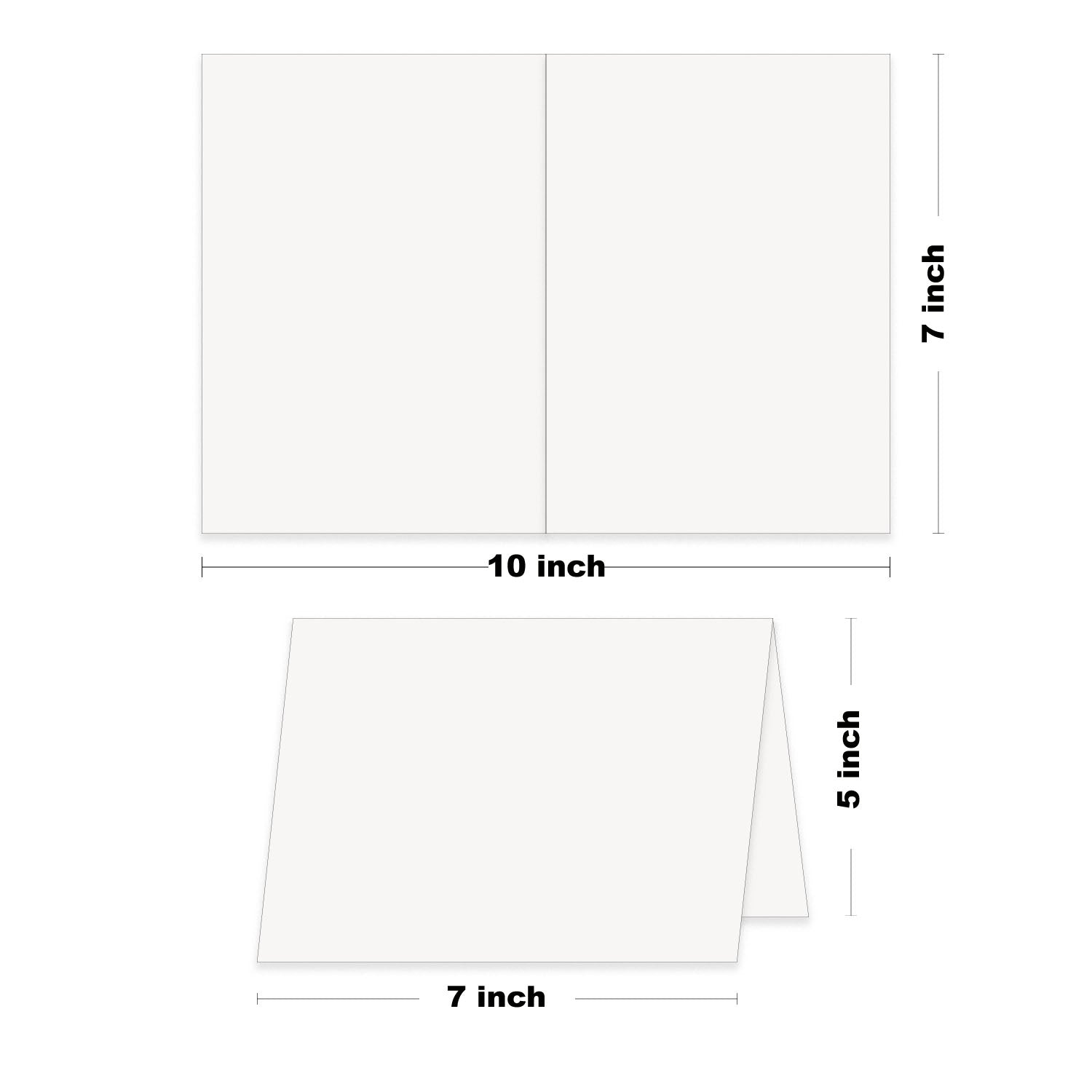  White Cardstock Thick Paper - 5 X 7 Blank Folded Cards -  Greeting Invitations Stationary - Heavy Weight 80 Lb Card Stock For Printer  - 100 Pack