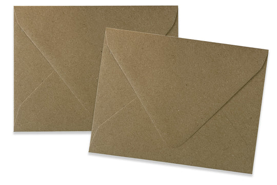 Straight Flap Craft Brown White Dusty Pink Invitation Envelopes