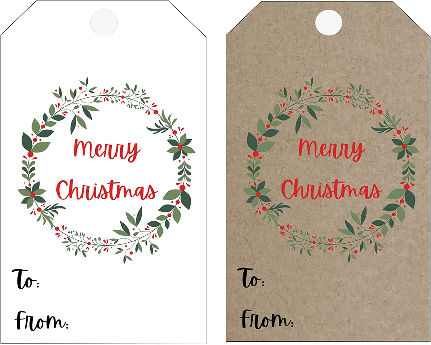 Holiday Gift Tags in Pink Christmas Tree